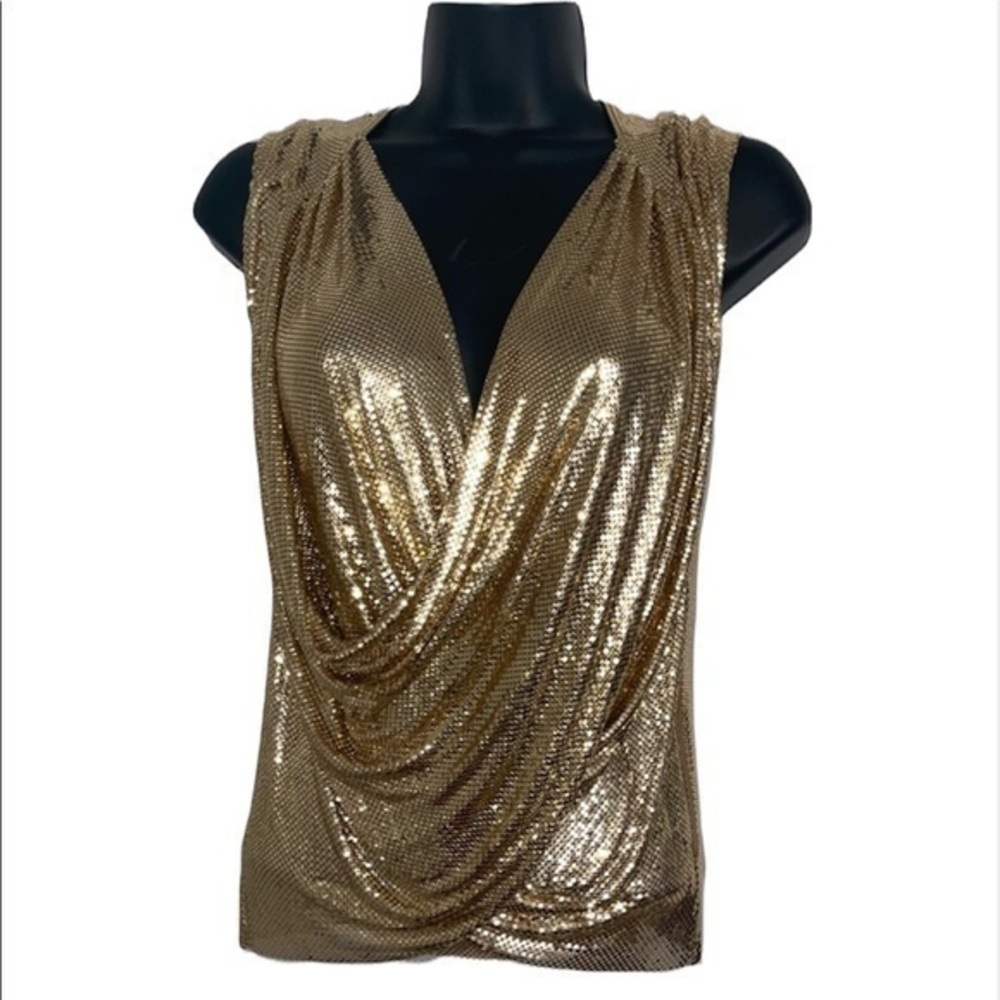 Whiting and Davis Gold Vintage Heavy Chain Mail Top